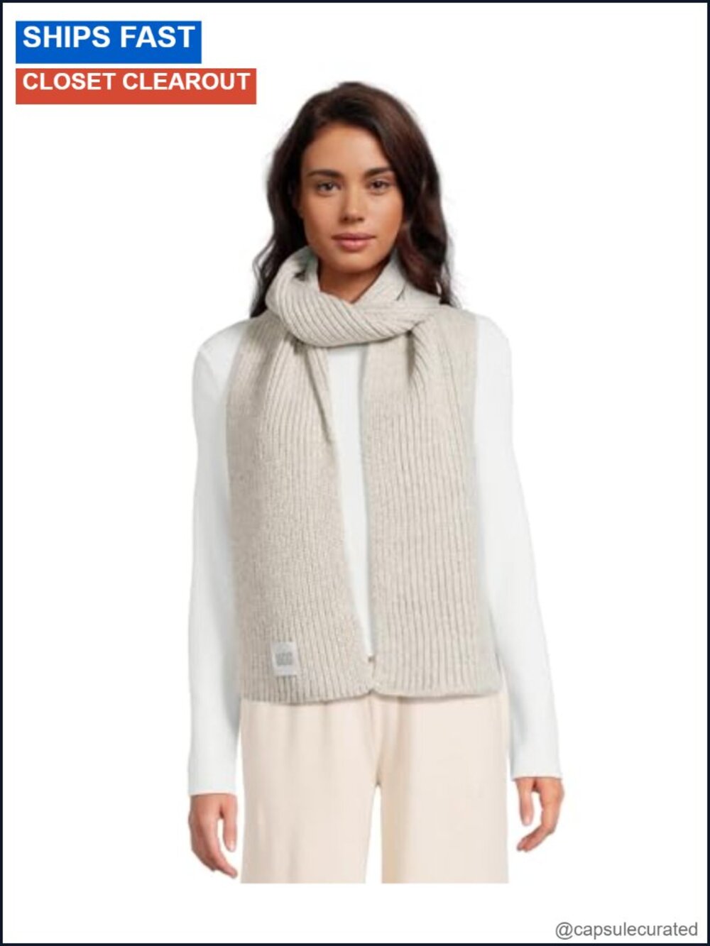 Chunky Rib Knit Scarf for Women - Heavyweight Cold Weather Wrap